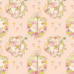 Bio Jersey Lillestoff - Spring Adventures Maus rosa